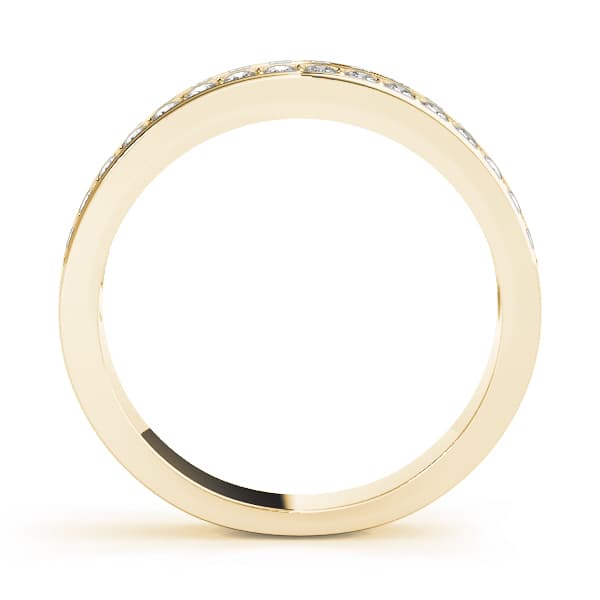 Double Row Prong Set Wedding Rings (0.54 ct. tw.), Side view in yellow gold