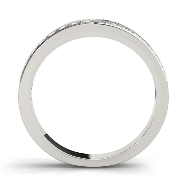 Double Row Prong Set Wedding Rings (0.54 ct. tw.), Side view in white gold or platinum
