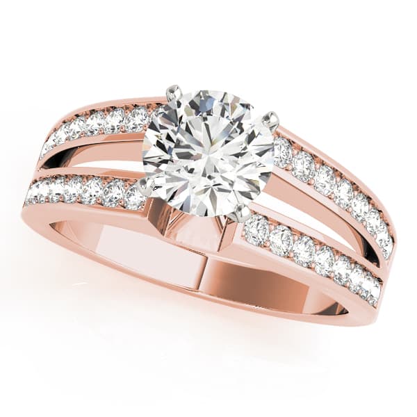 Multi-Row Engagement Ring, style 82830, Front view in rose gold