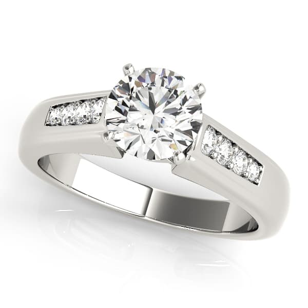 Single Row Channel Set Engagement Ring — style 82831 in 10k White Gold