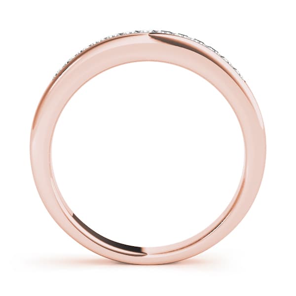 Channel Fancy Shape Princess Cut Wedding Band (1/4 ct. tw.), Side view in rose gold