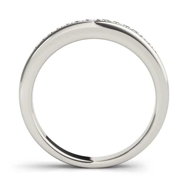 Channel Fancy Shape Princess Cut Wedding Band (1/4 ct. tw.), Side view in white gold or platinum