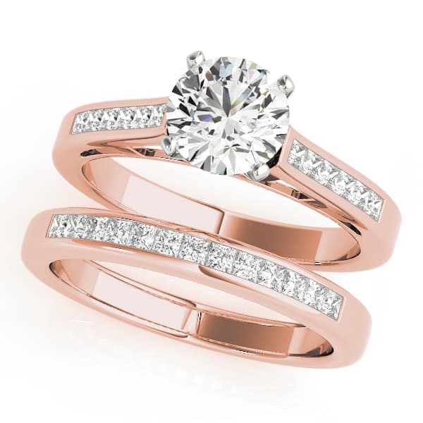 Fancy Shape Princ Engagement Ring, style 82836, On hand view in rose gold