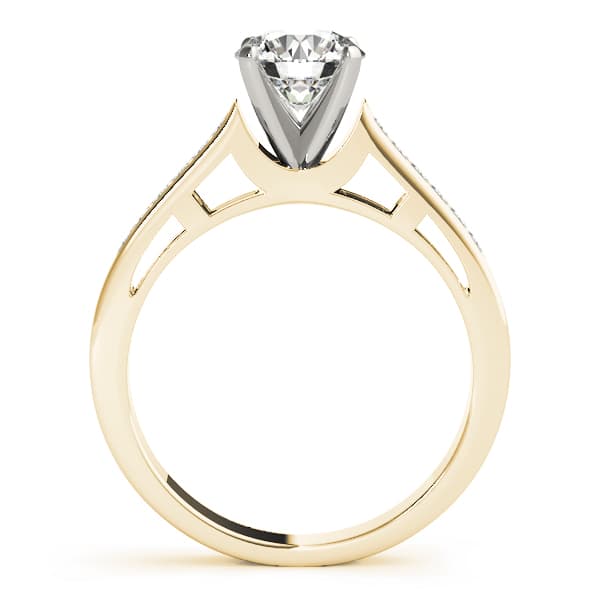 Fancy Shape Princ Engagement Ring, style 82836, Side view in yellow gold