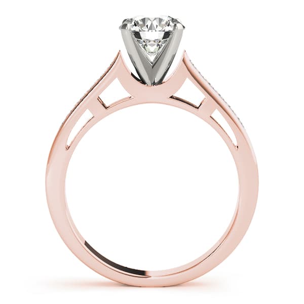 Fancy Shape Princ Engagement Ring, style 82836, Side view in rose gold