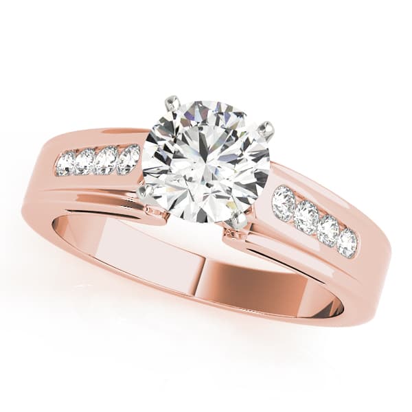 Fancy Shape Princ Engagement Ring, style 82837, Front view in rose gold