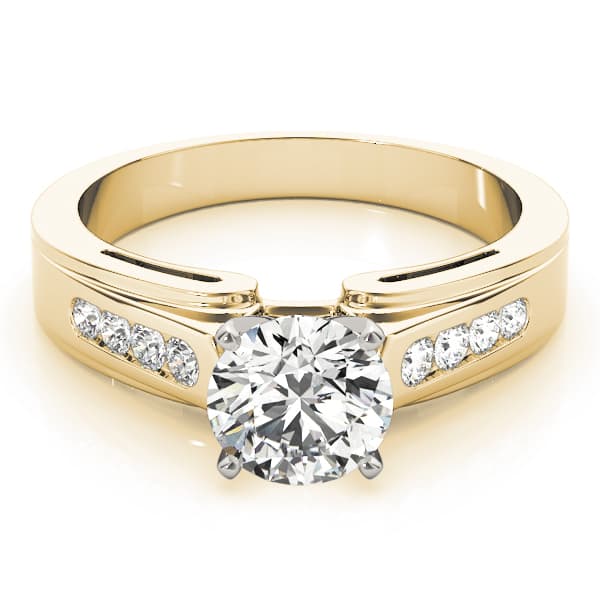 Fancy Shape Princ Engagement Ring, style 82837, On hand view in yellow gold