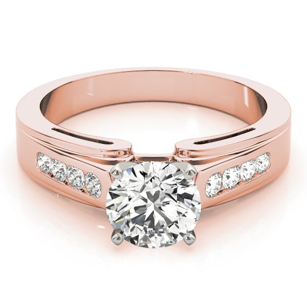 Fancy Shape Princ Engagement Ring, style 82837, On hand view in rose gold
