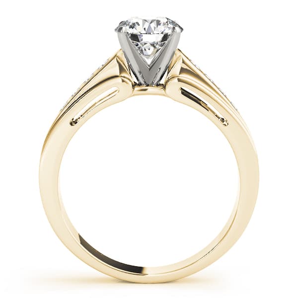 Fancy Shape Princ Engagement Ring, style 82837, Side view in yellow gold