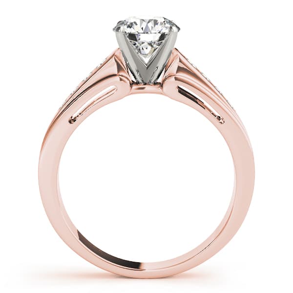 Fancy Shape Princ Engagement Ring, style 82837, Side view in rose gold
