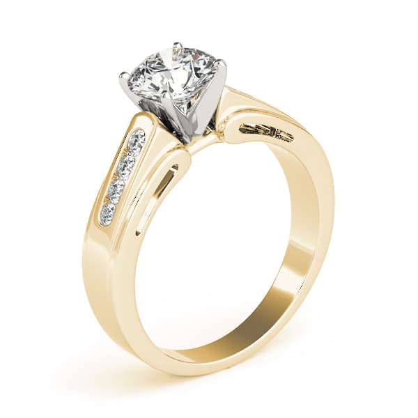Fancy Shape Princ Engagement Ring, style 82837, Top view in yellow gold