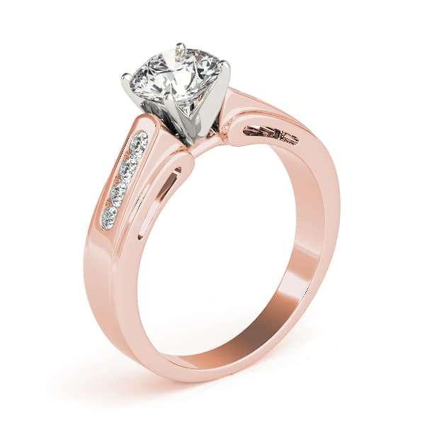 Fancy Shape Princ Engagement Ring, style 82837, Top view in rose gold