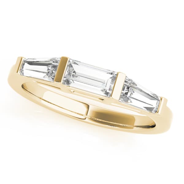 Baguette Wedding Band (0.46 ct. tw.), Front view in yellow gold