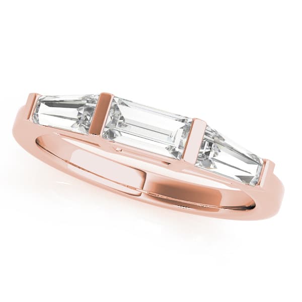 Baguette Wedding Band (0.57 ct. tw.), Front view in rose gold