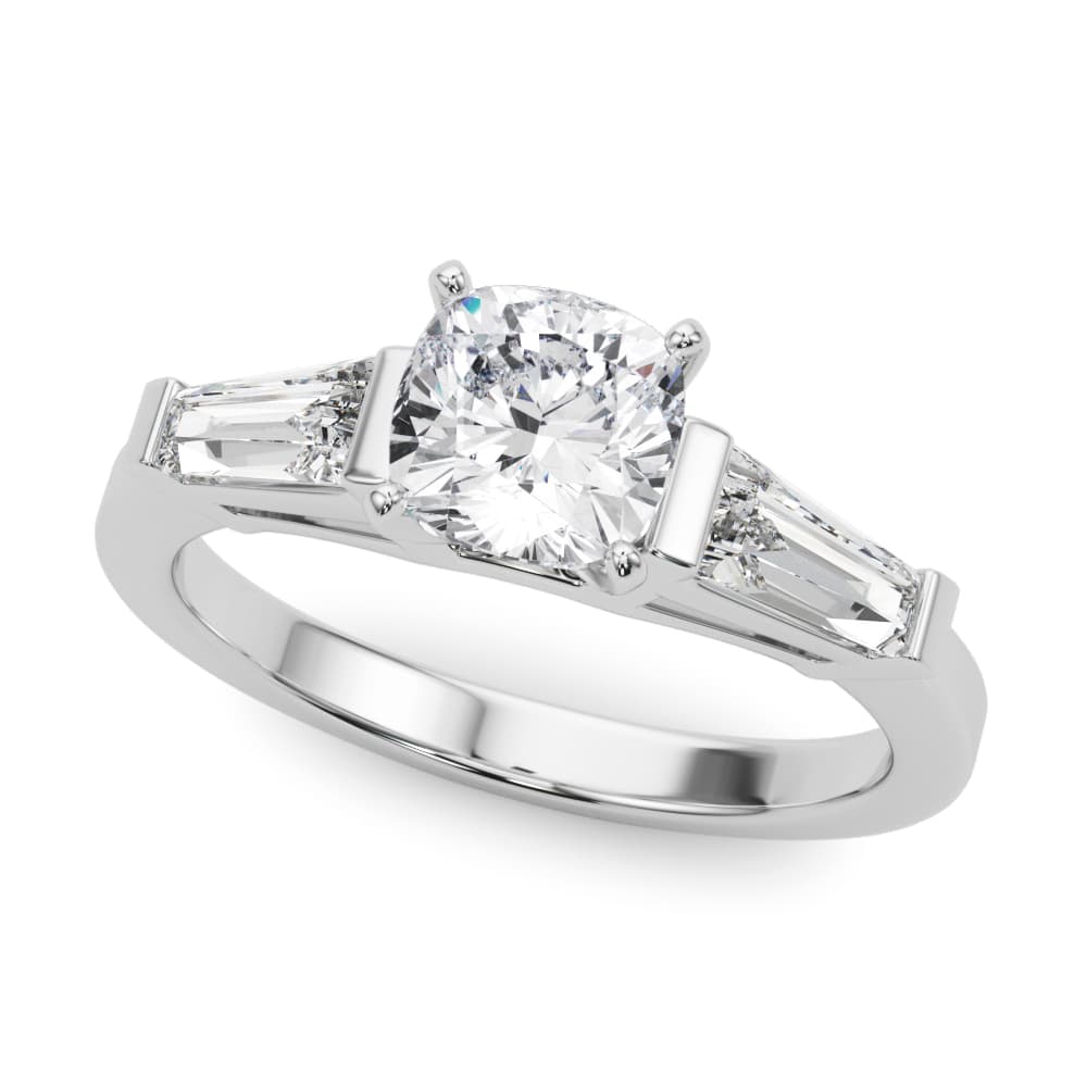 Baguette 3-Stone Engagement Ring — style 82844 in 10k White Gold