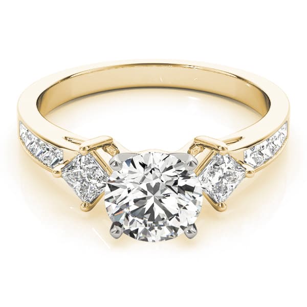 Cluster Sides Engagement Ring, style 82845, On hand view in yellow gold