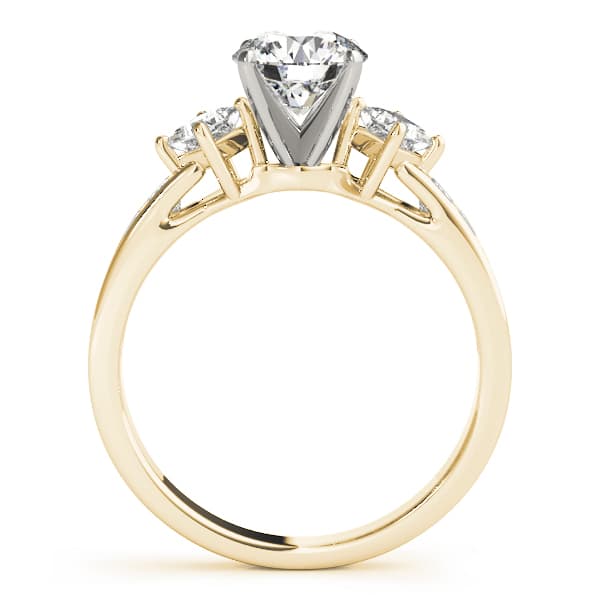 Cluster Sides Engagement Ring, style 82845, Side view in yellow gold