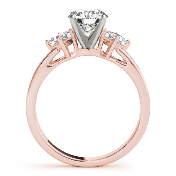 Cluster Sides Engagement Ring, style 82845, Side view in rose gold