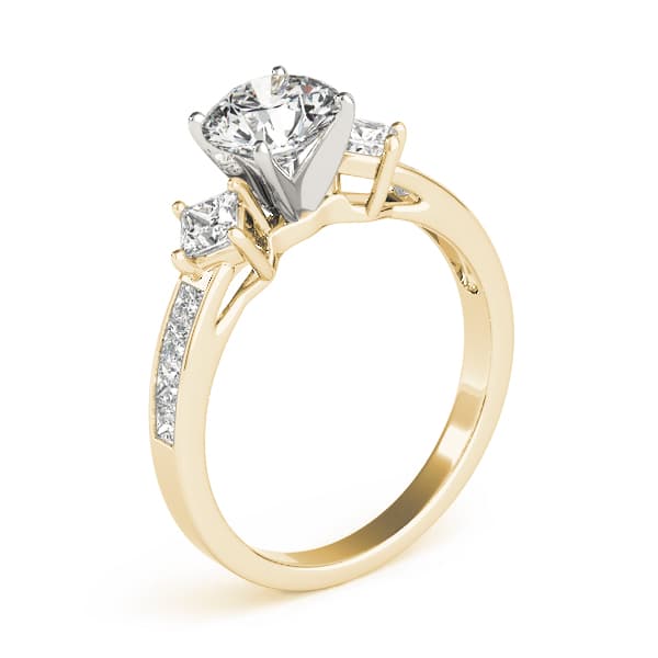 Cluster Sides Engagement Ring, style 82845, Top view in yellow gold