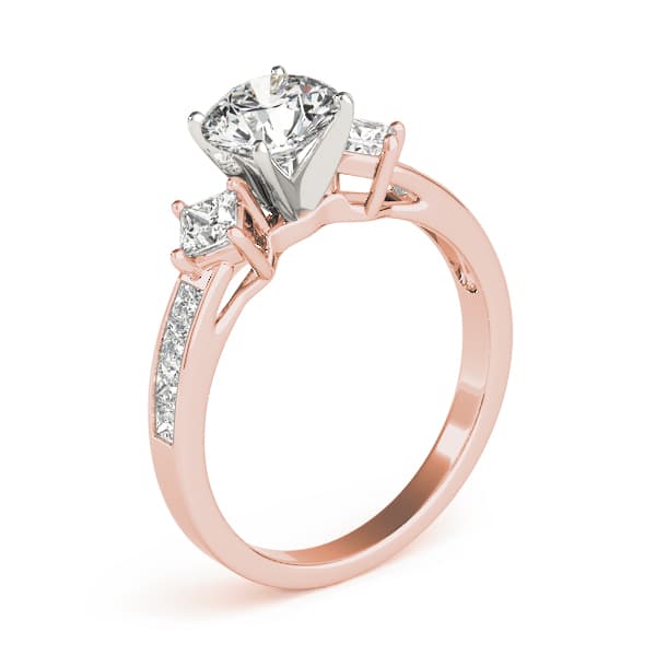 Cluster Sides Engagement Ring, style 82845, Top view in rose gold