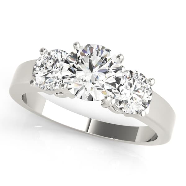 3-Stone Round Engagement Ring — style 82846 in 10k White Gold