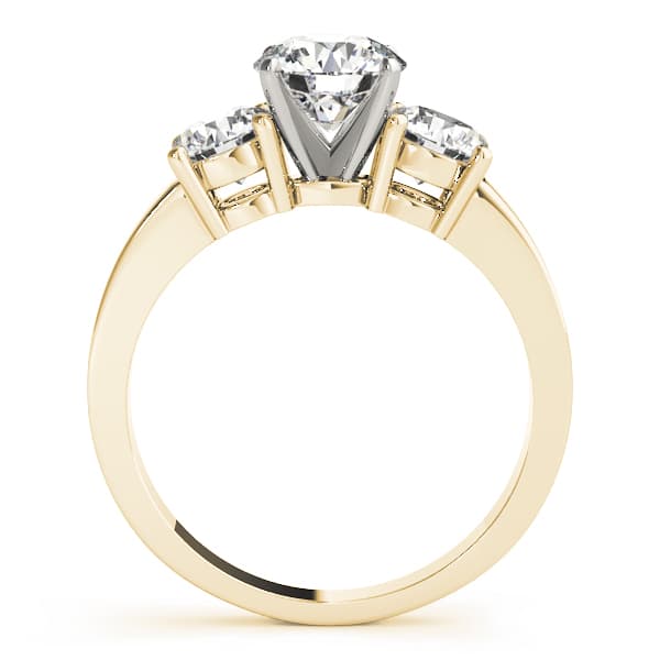 3-Stone Round Engagement Ring, style 82846, Side view in yellow gold
