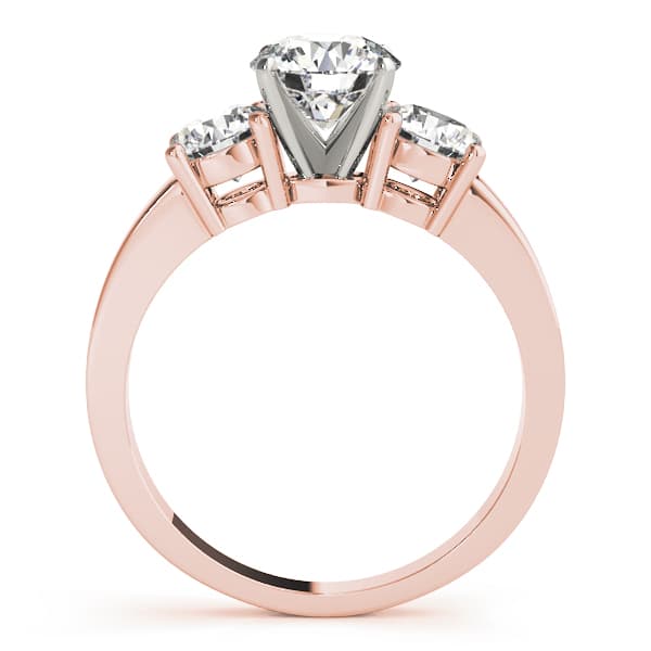 3-Stone Round Engagement Ring, style 82846, Side view in rose gold