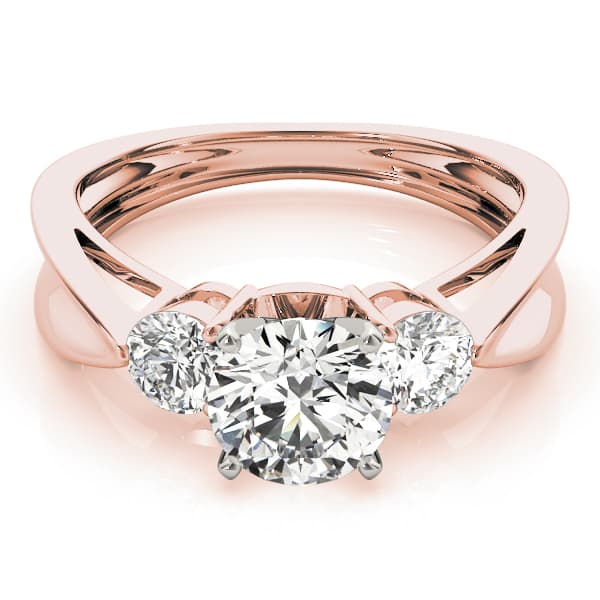 3-Stone Solitaire Plus Engagement Ring, style 82849, On hand view in rose gold