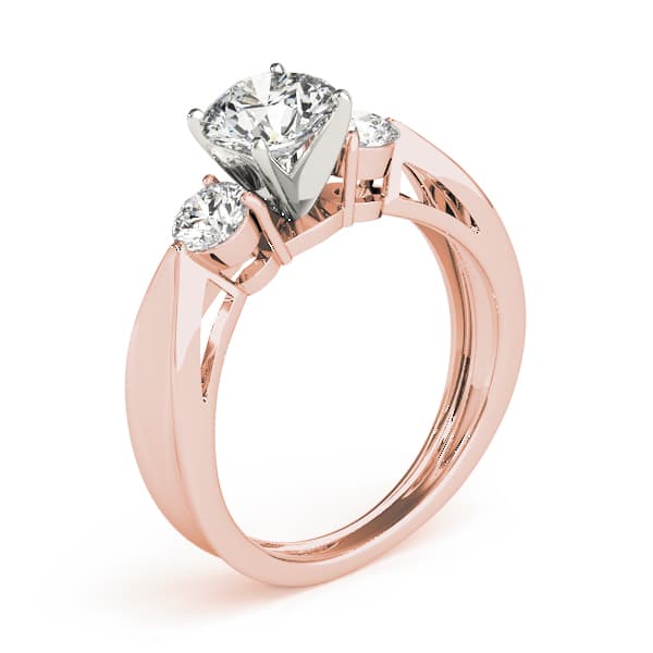 3-Stone Solitaire Plus Engagement Ring, style 82849, Top view in rose gold
