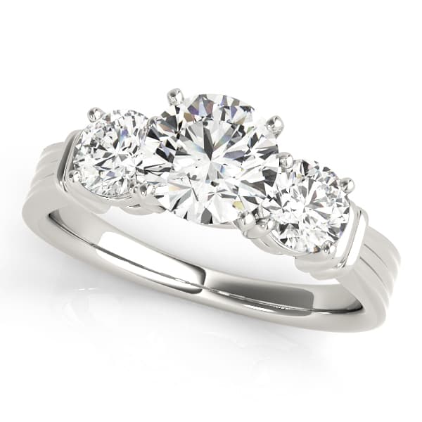 3-Stone Round Engagement Ring — style 82851 in 10k White Gold