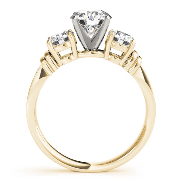 3-Stone Round Engagement Ring, style 82851, Side view in yellow gold