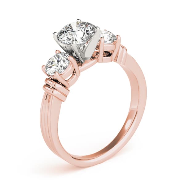 3-Stone Round Engagement Ring, style 82851, Top view in rose gold