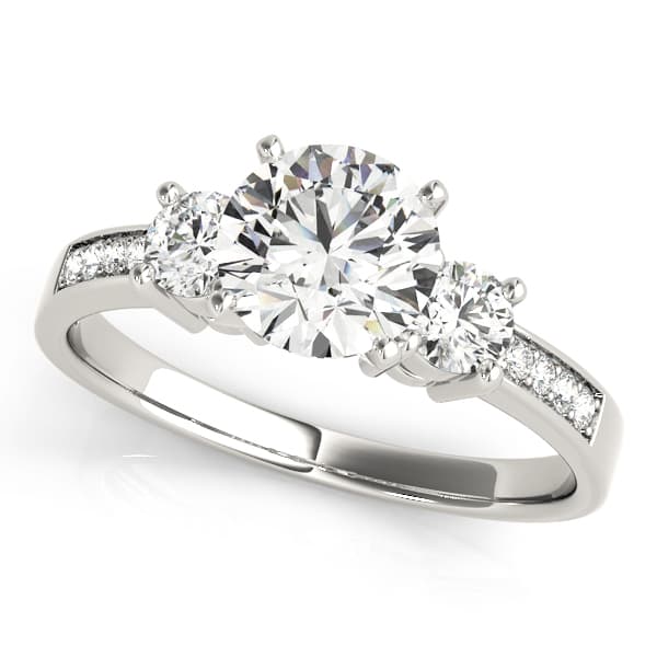 3-Stone Single Row Engagement Ring — style 82852 in 10k White Gold