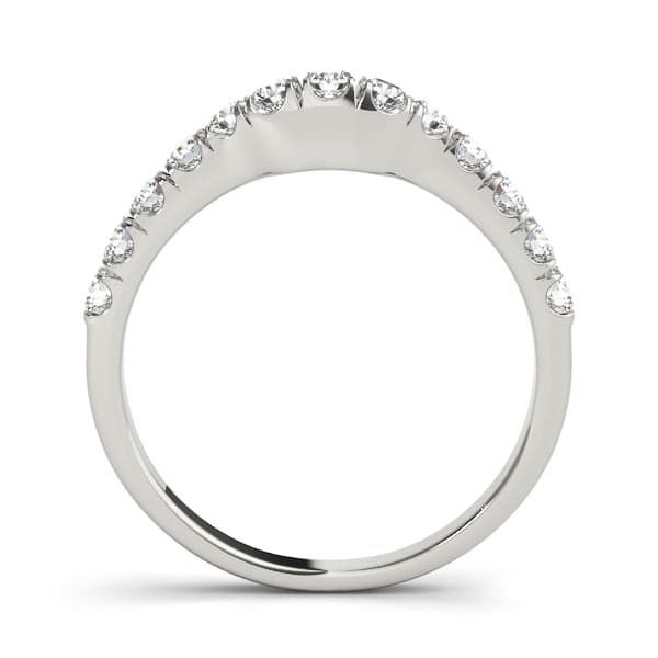 U-Prong Curved Wedding Band (3/8 ct. tw.), Side view in white gold or platinum