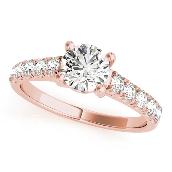 Single Row Split Prong Trellis Engagement Ring, style 82854, Front view in rose gold