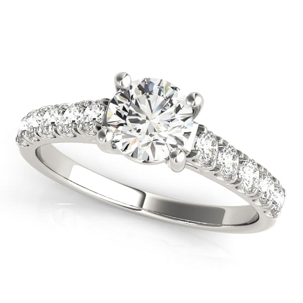 Single Row Split Prong Trellis Engagement Ring — style 82854 in 10k White Gold