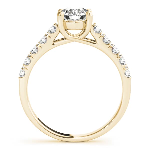 Single Row Split Prong Trellis Engagement Ring, style 82854, Side view in yellow gold
