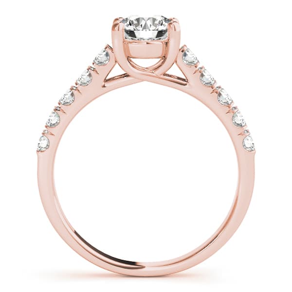 Single Row Split Prong Trellis Engagement Ring, style 82854, Side view in rose gold