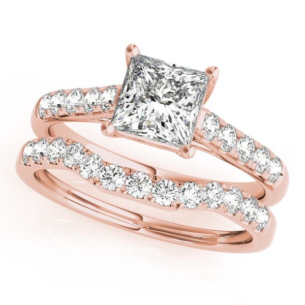 Trellis Engagement Ring, style 82857, On hand view in rose gold