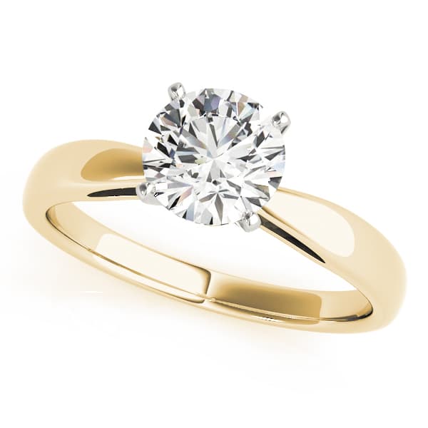 Solitaire Engagement Ring, style 82858, Front view in yellow gold