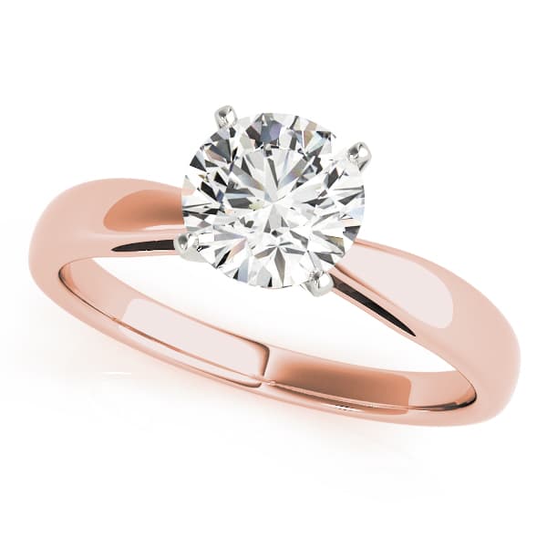Solitaire Engagement Ring, style 82858, Front view in rose gold
