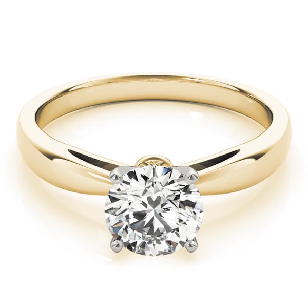 Solitaire Engagement Ring, style 82858, On hand view in yellow gold