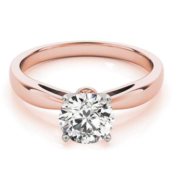 Solitaire Engagement Ring, style 82858, On hand view in rose gold