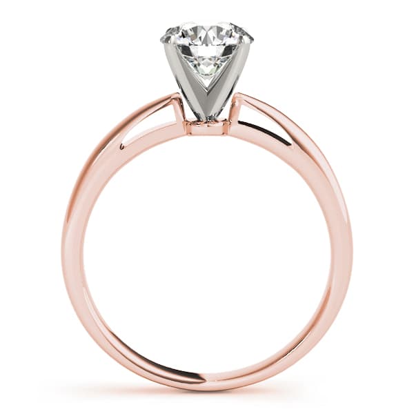 Solitaire Engagement Ring, style 82858, Side view in rose gold