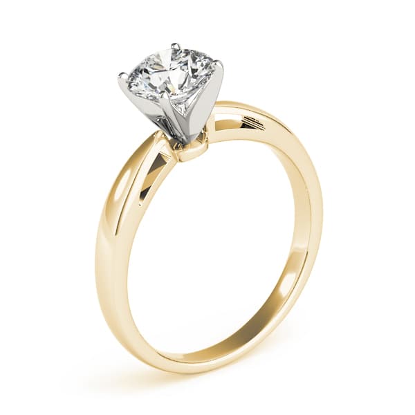 Solitaire Engagement Ring, style 82858, Top view in yellow gold