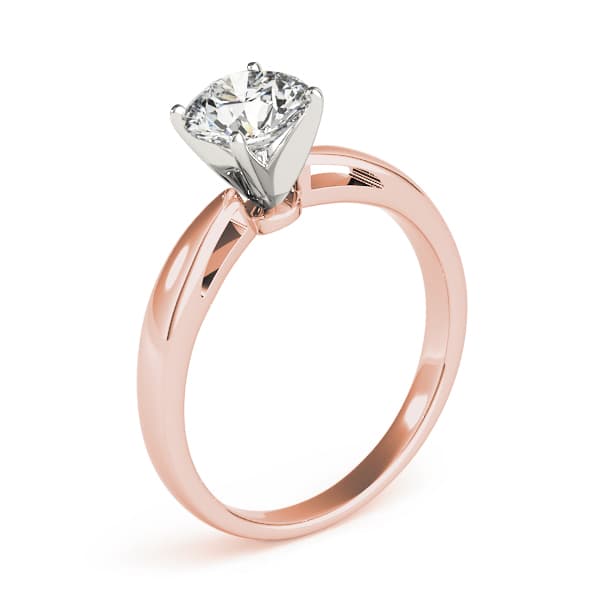 Solitaire Engagement Ring, style 82858, Top view in rose gold