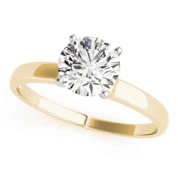 Solitaire Engagement Ring, style 82859, Front view in yellow gold