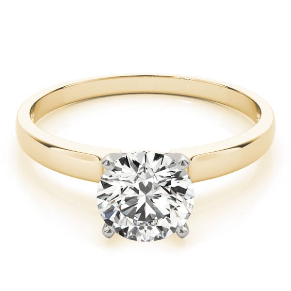 Solitaire Engagement Ring, style 82859, On hand view in yellow gold