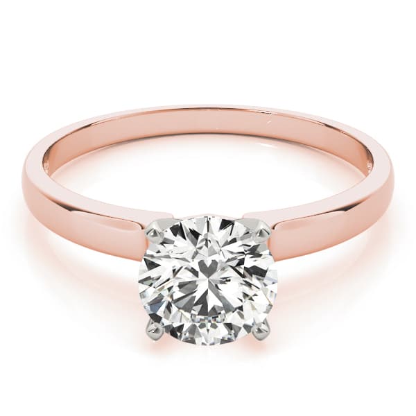 Solitaire Engagement Ring, style 82859, On hand view in rose gold
