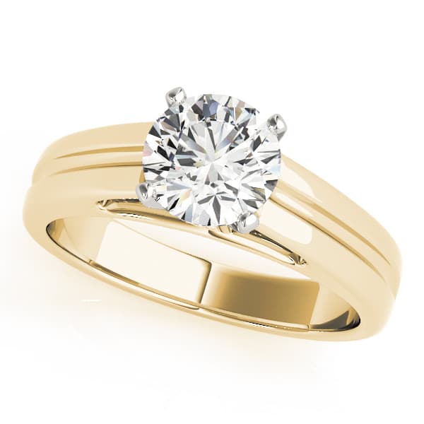 Cathedral Solitaire Engagement Ring, style 82860, Front view in yellow gold